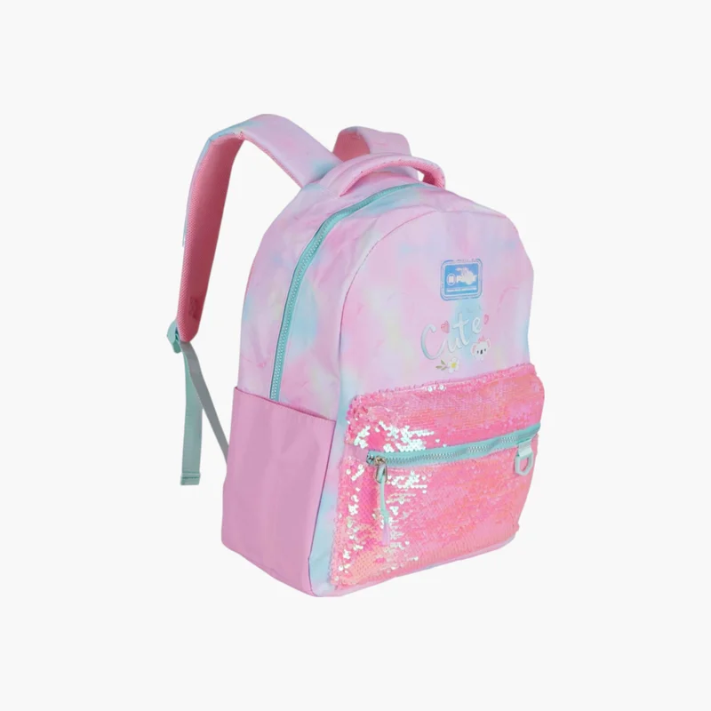 بوز Sequin Embellished School Backpack with Adjustable Shoulder Straps - 12x21 cms